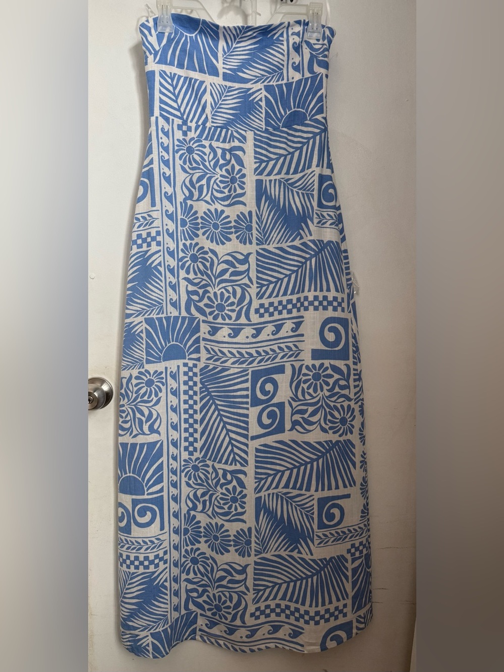 Paper Heart Strapless Linen Blend Maxi Dress Size Small Resort Vacation